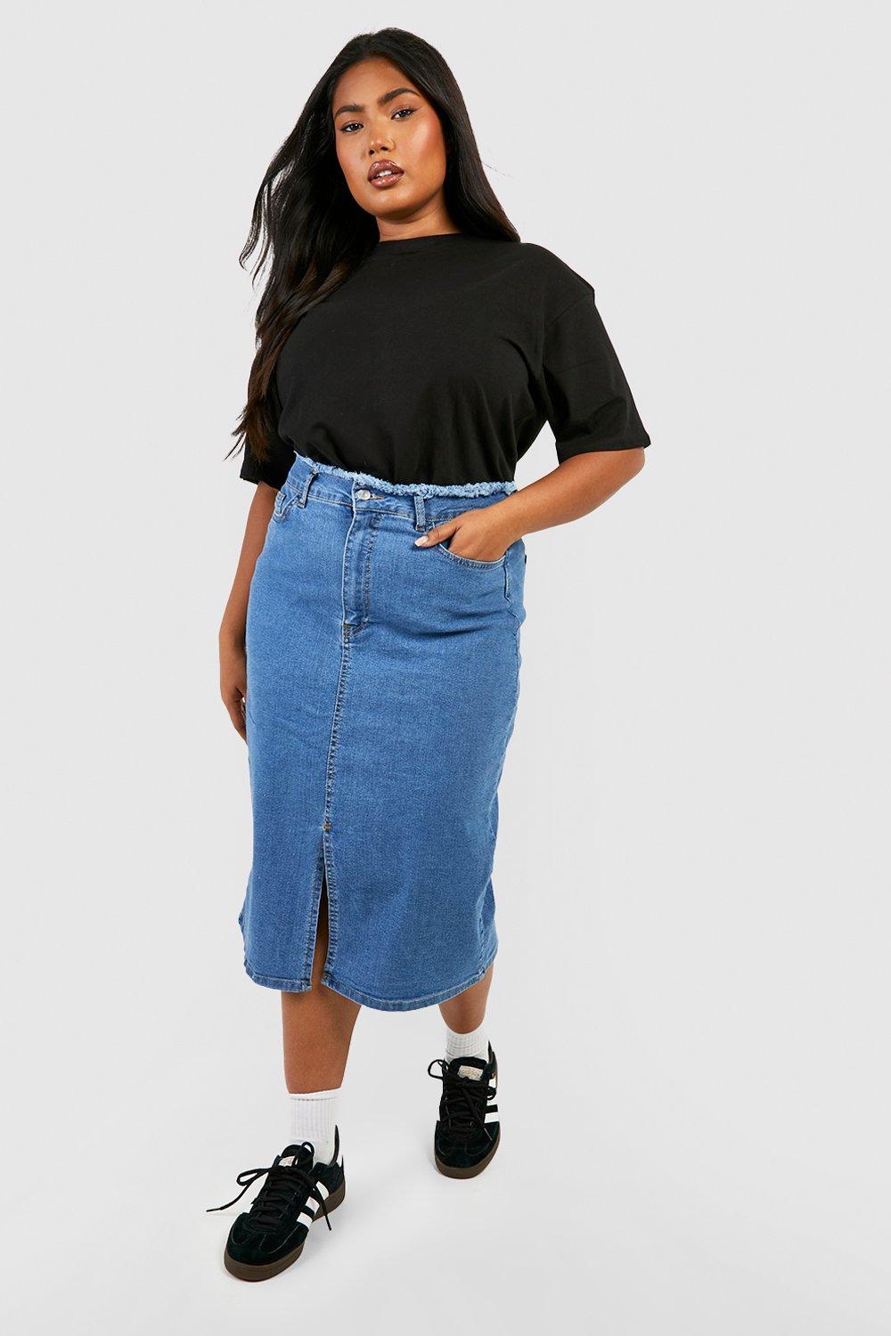 Denim pencil outlet skirt boohoo